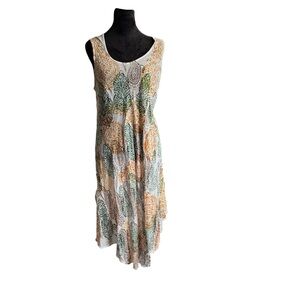 VTG boho hippie  flowy dress multicolored one size
